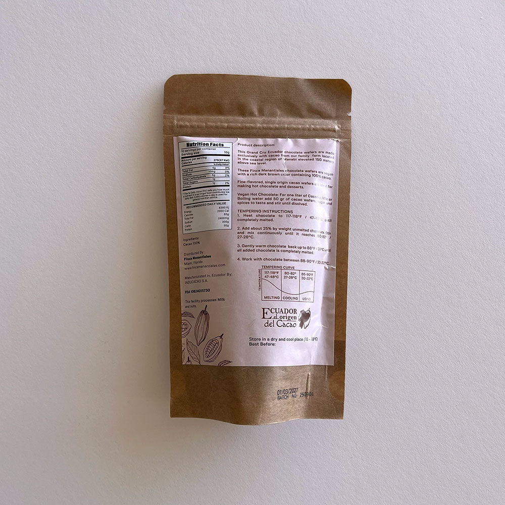 100% Cacao Couverture Wafers