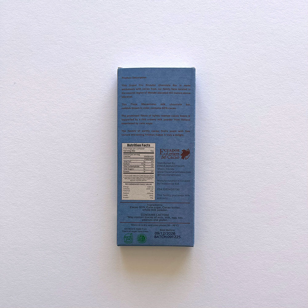 60% Dark Milk Chocolate Coffee & Nibs Bar (50g)