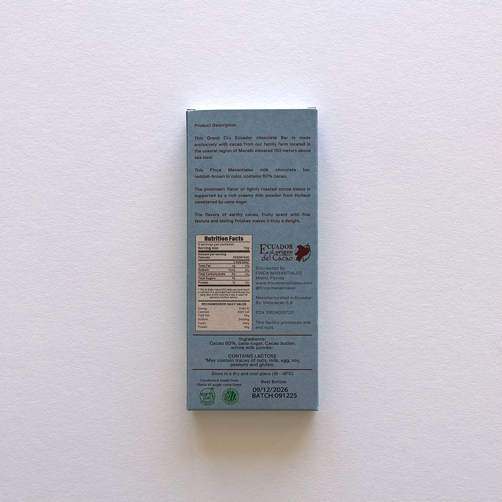 60% Dark Milk Chocolate Bar (50g)