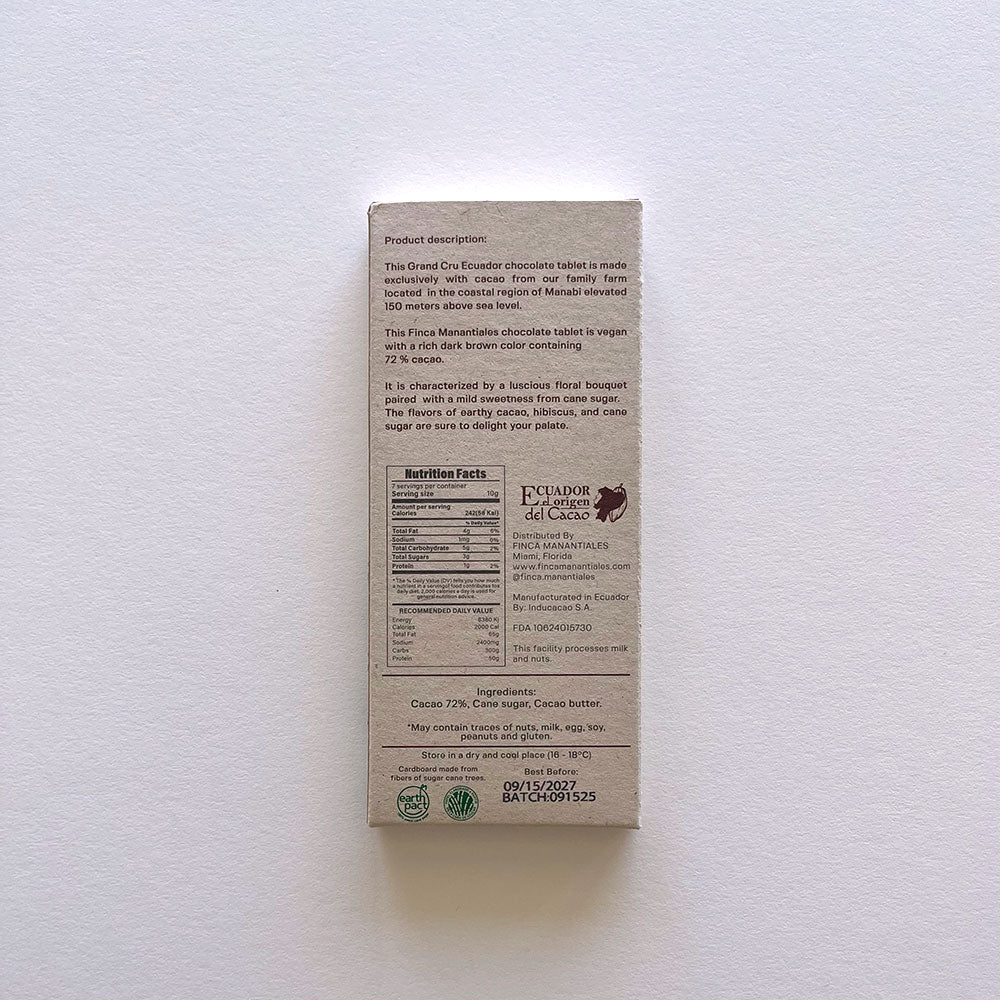 72% Dark Chocolate Bar (50g)