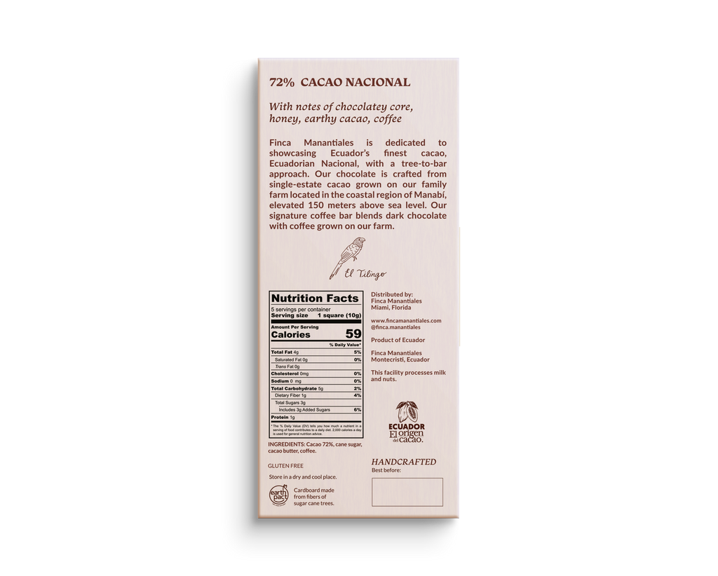 72% Dark Chocolate with Coffee (50g)