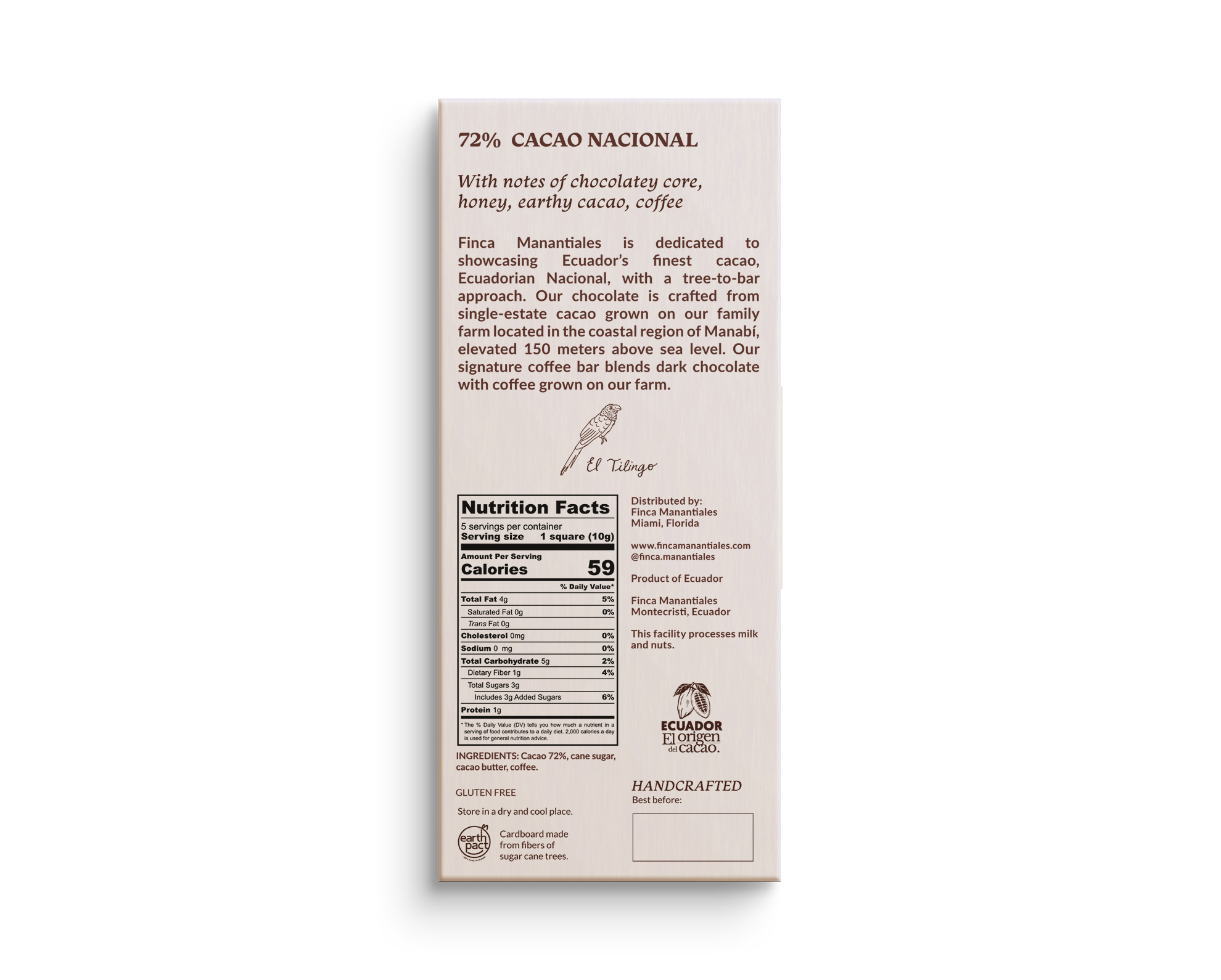 72% Dark Chocolate with Coffee (50g)