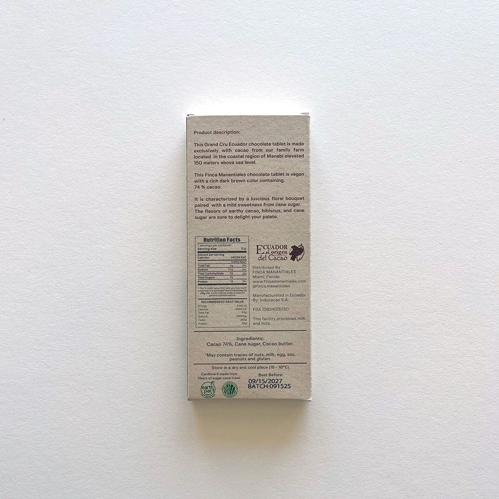 74% Dark Chocolate Bar (50g)