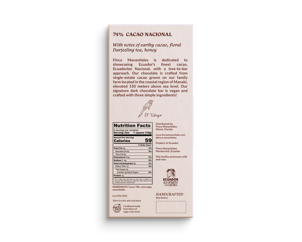 74% Dark Chocolate Bar (50g)