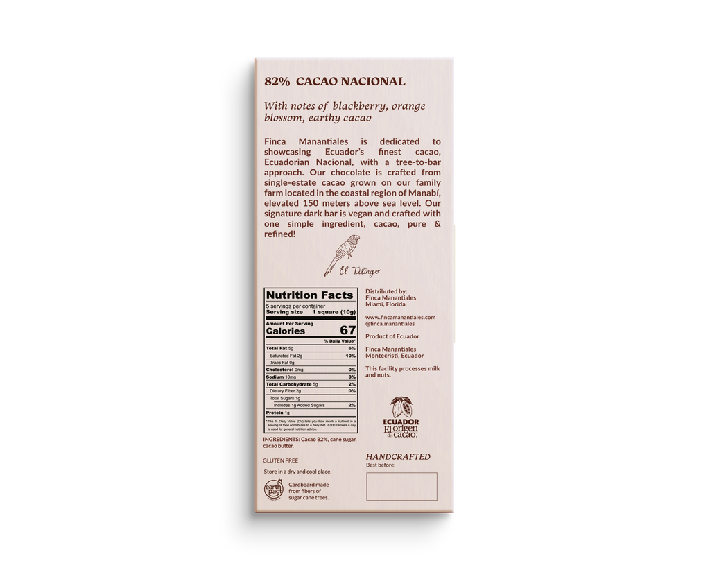 82% Dark Chocolate Bar (50g)